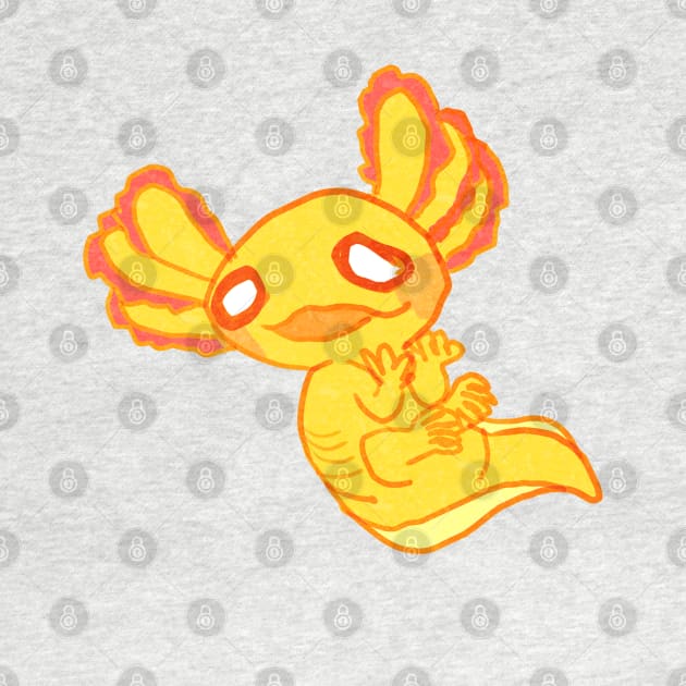 Gold albino axolotl mud puppy shirt by Angsty-angst